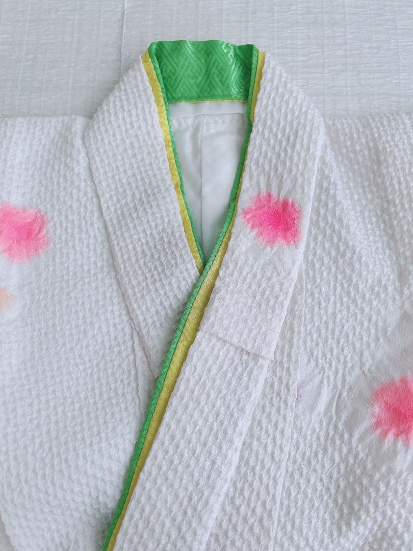 七五三 3歳着物 被布セット 白 絞り加工