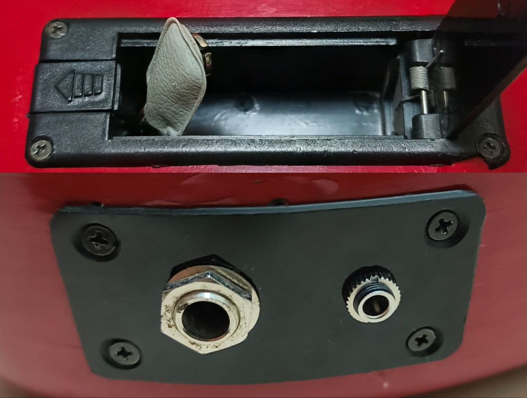 【美品】ZO-3 レッド アンプ内蔵ミニギター ヘッドフォン端子付 ミニギター