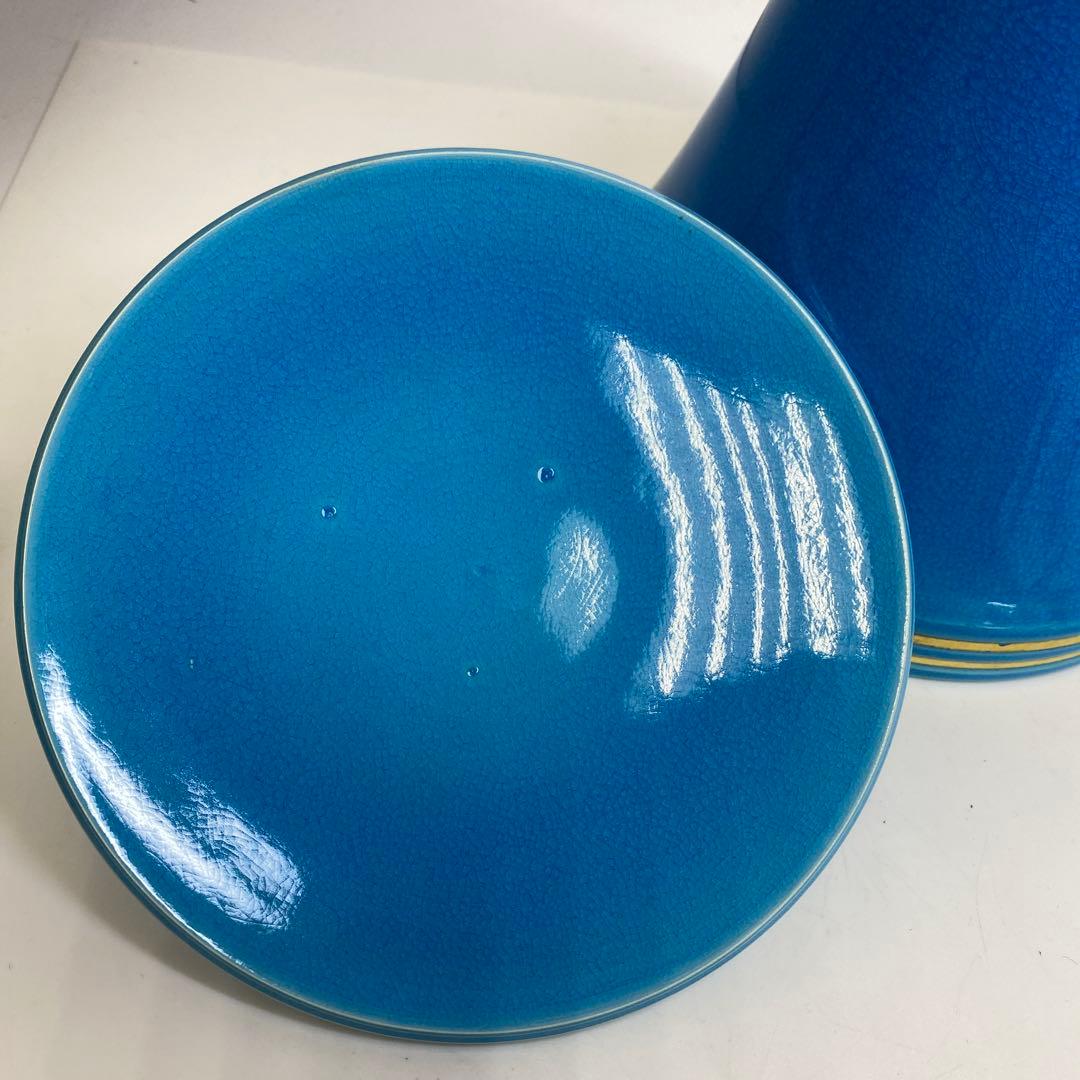 御室窯 浅黄交趾末広水指 共箱 東さ7-1115☆2F