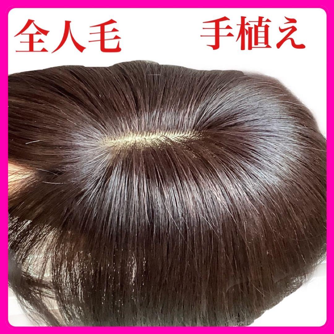 常連客 人毛100% 総手植 医療 部分ウィッグ ヘアピースブラックショート前髪