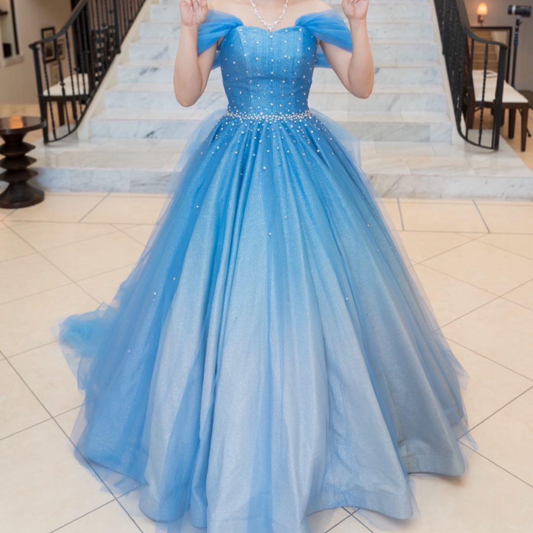 ココメロディー　ブルー 星空ドレス　カラードレス