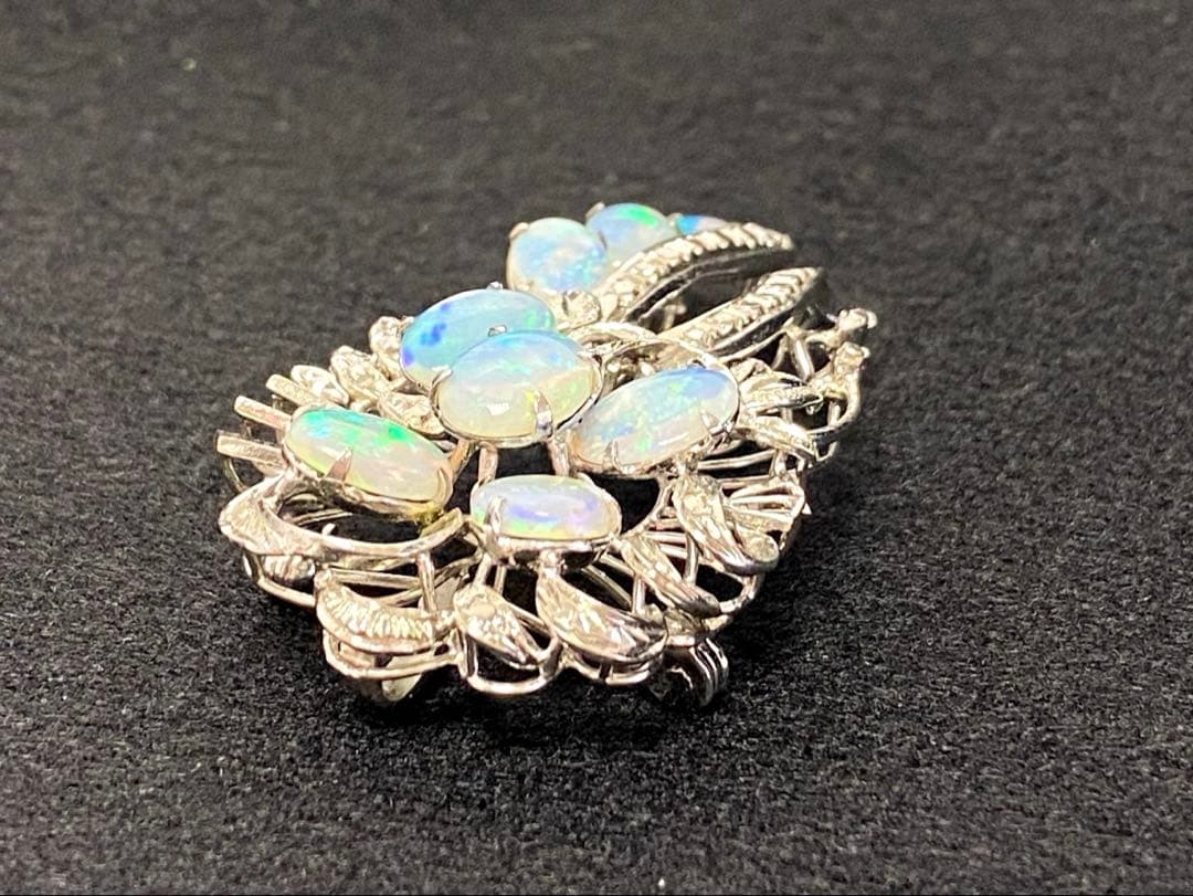 18K刻印 オパールブローチ 12.0g東Y7-0225ア㉜