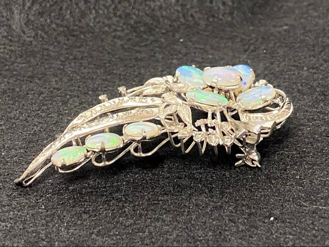 18K刻印 オパールブローチ 12.0g東Y7-0225ア㉜