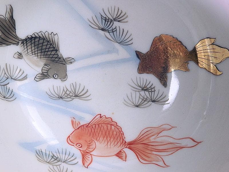 古伊万里 色絵 金魚に藻の図 盃洗 TX0DACG-AS-fbrx