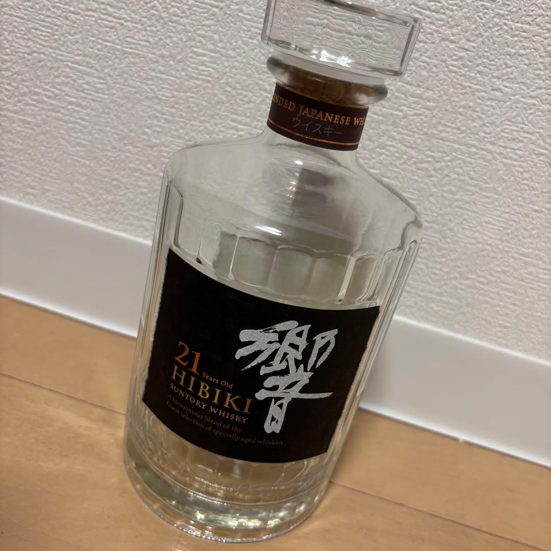 響 Hibiki 21年 ブレンデッドウイスキー 700ml 空瓶 未洗浄 HIBIKI 21