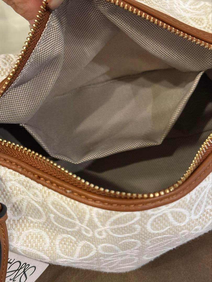 ロエベ LOEWE キュービィバッグ ハンドバッグ ナチュラル ブラウン