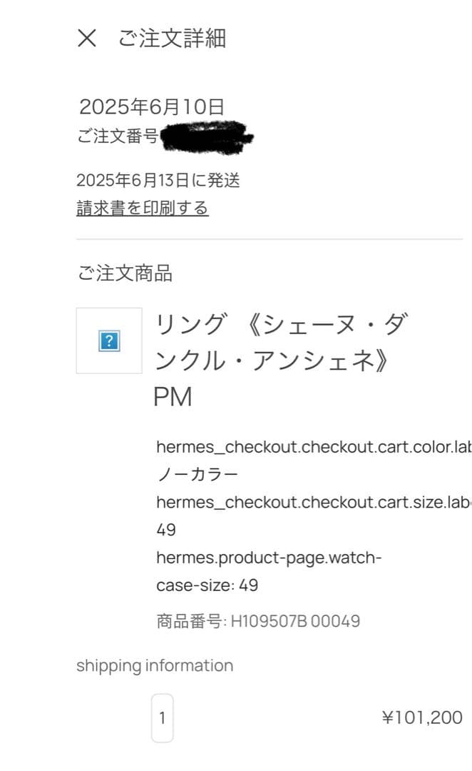 HERMES シェーヌダンクル アンシェネ リング 9号