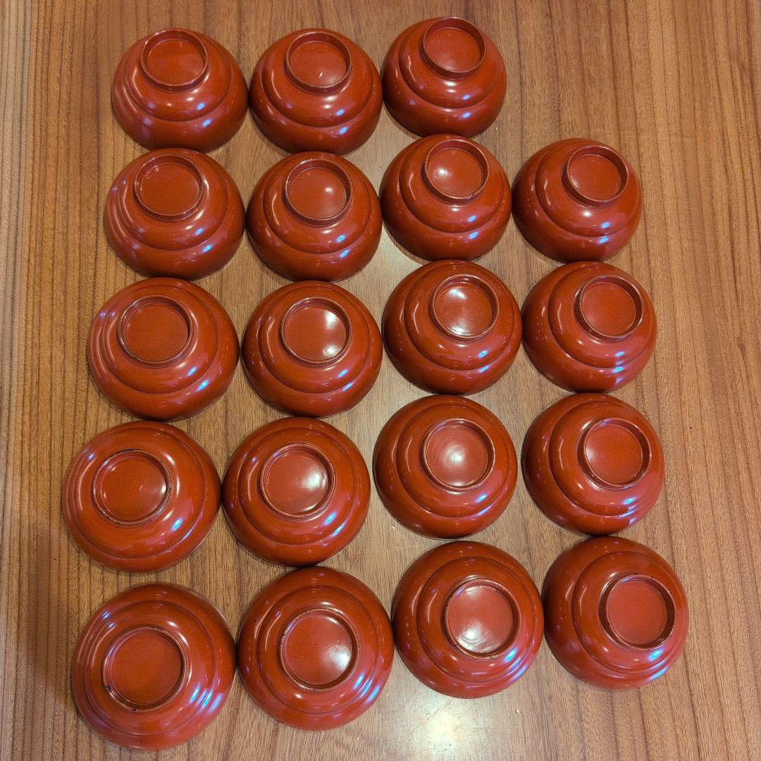 洗朱蒔絵　吸物椀　19客