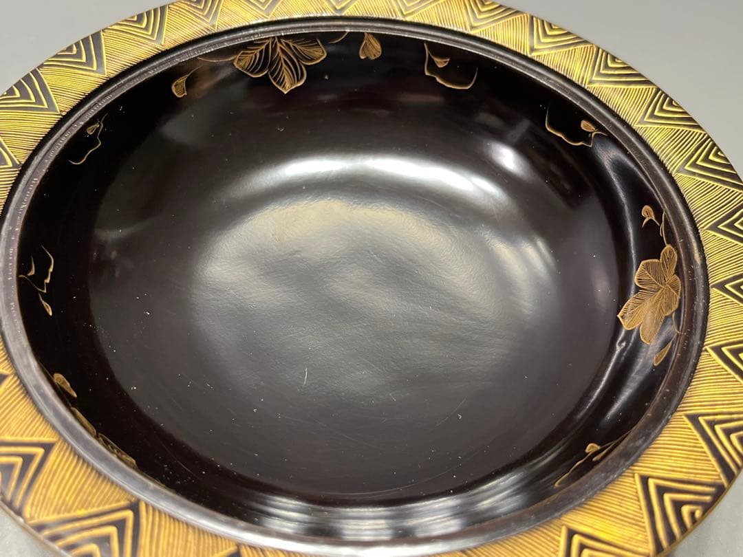 時代 極上 輪島塗 沈金蒔絵 蓋付き煮椀 四客 木製