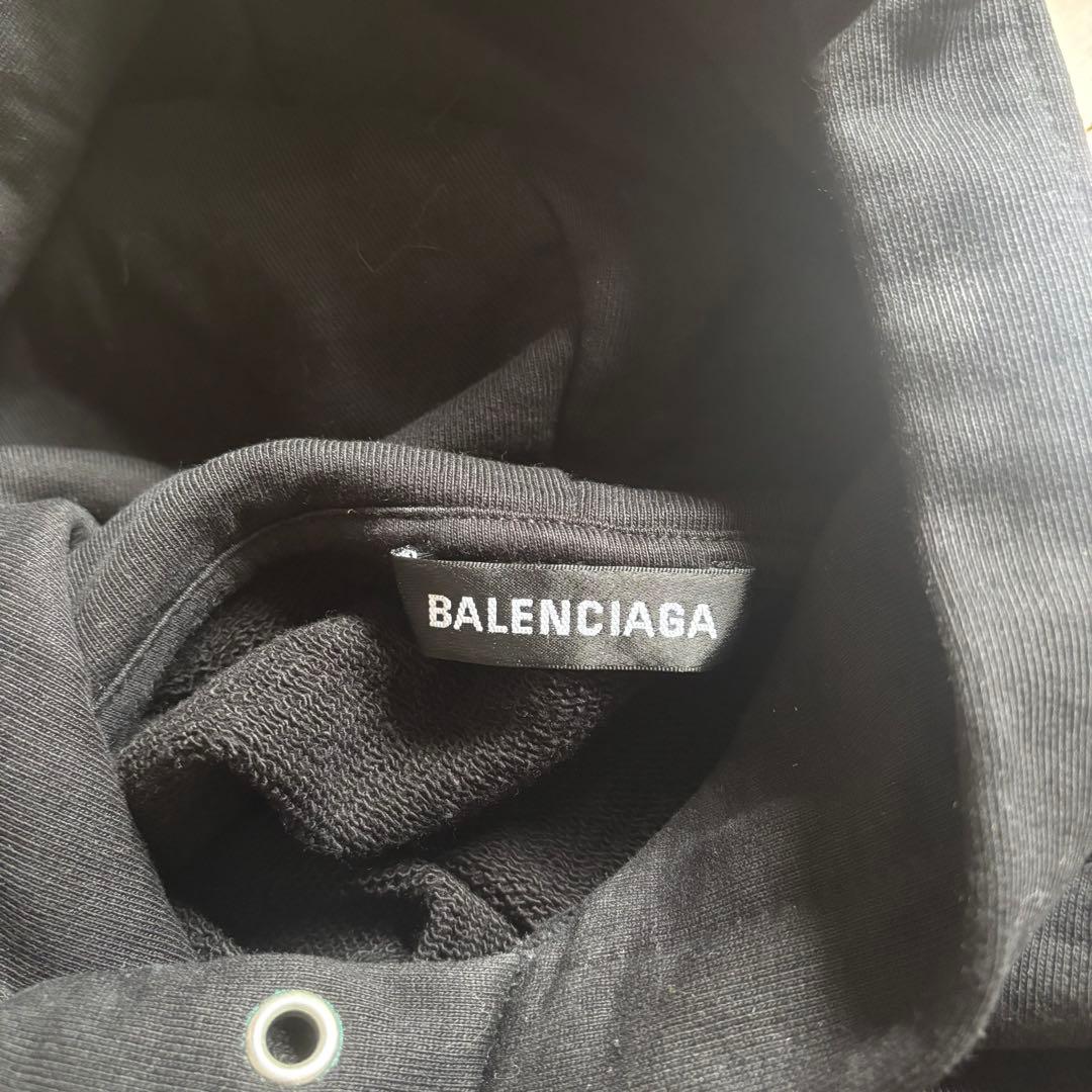 正規品　Balenciaga ブラック パーカー フード付き