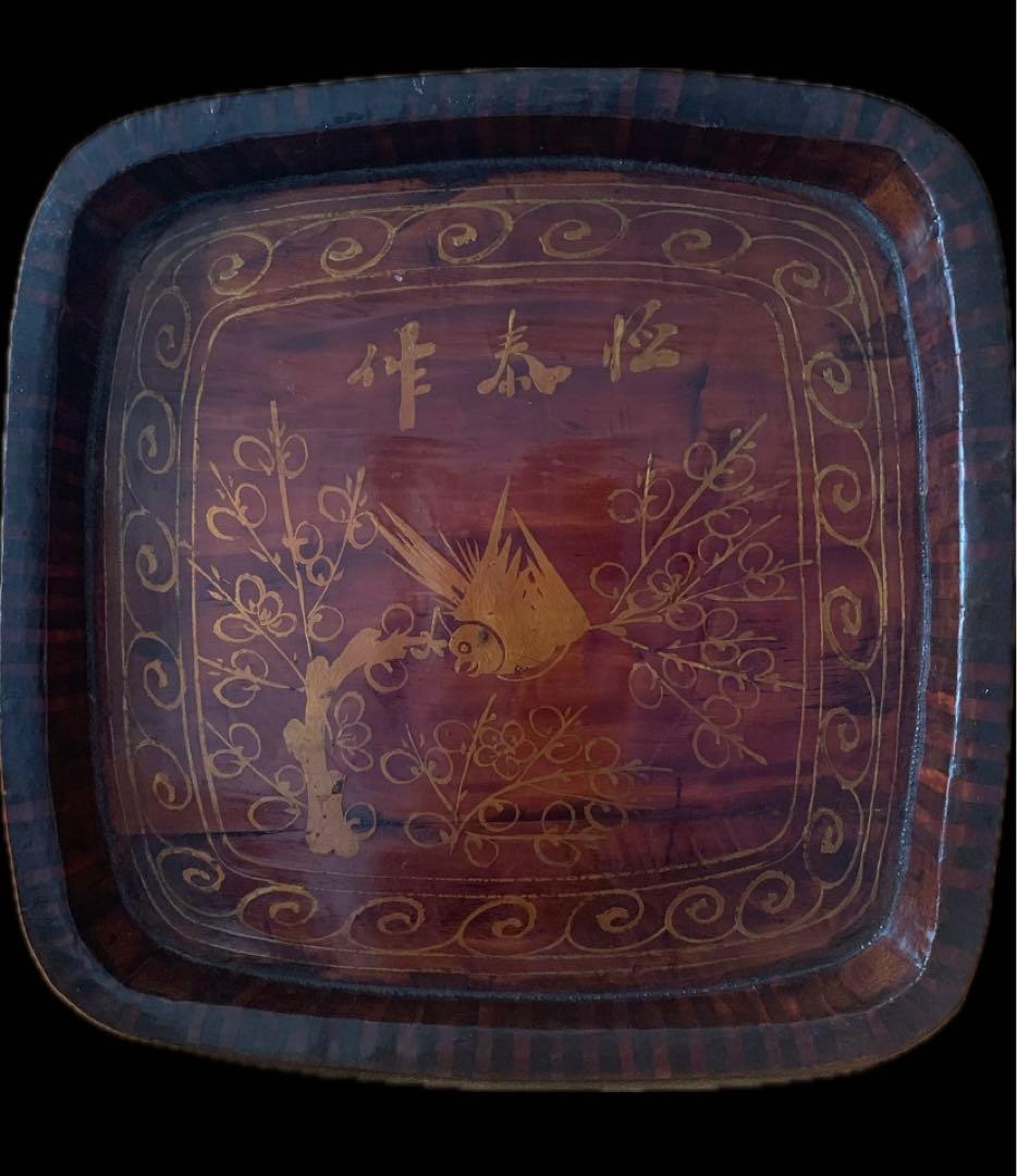 希少 高級 四方盆 中国 漢口 恒泰發記 製造 アンティーク