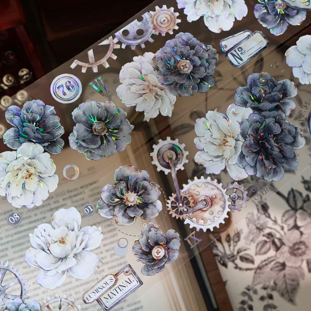 壹洱原创《烟墨白》海外マスキングテープ　マステ 【2375】