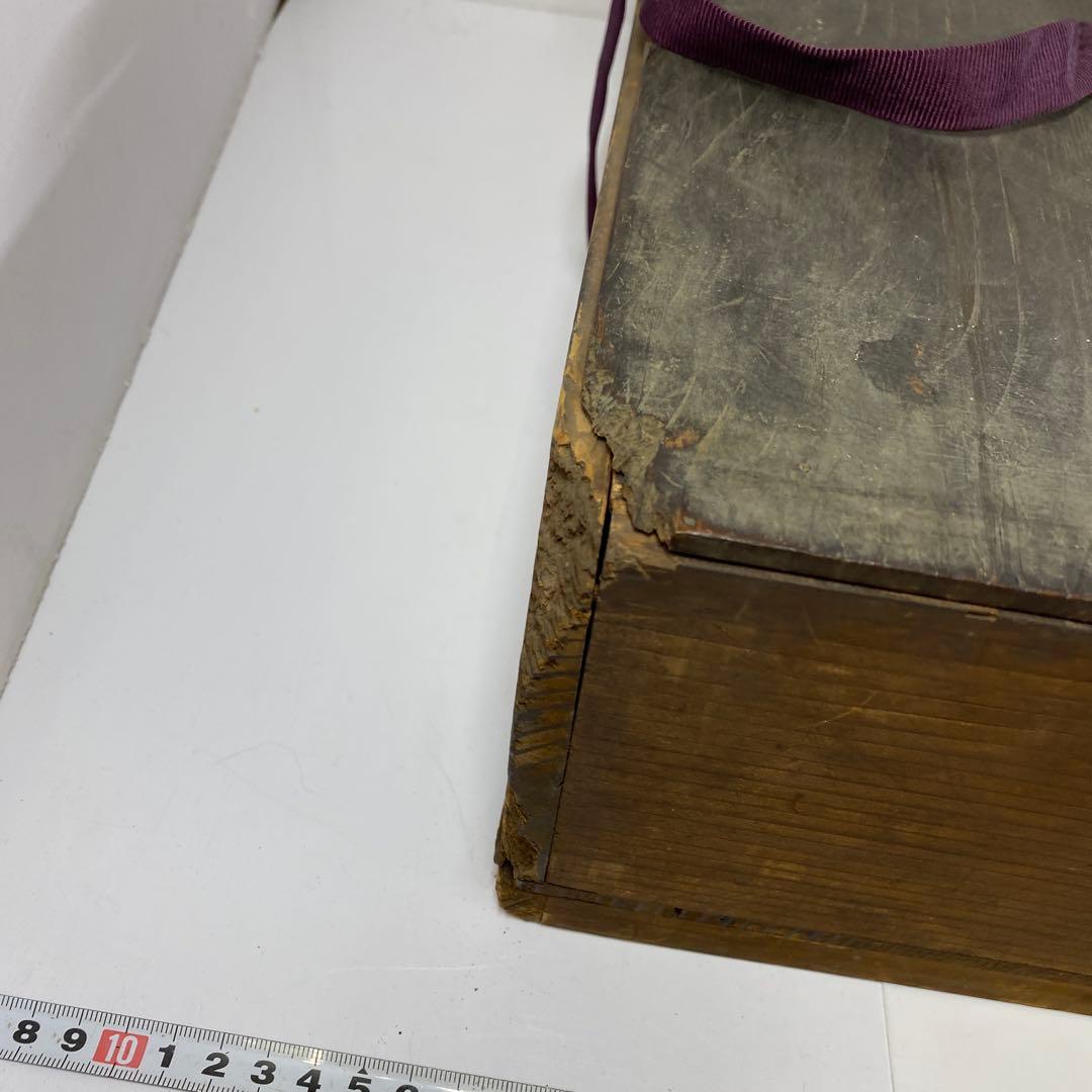 江戸後期〜明治初期青九谷吉田屋手大皿木箱付直径26.3