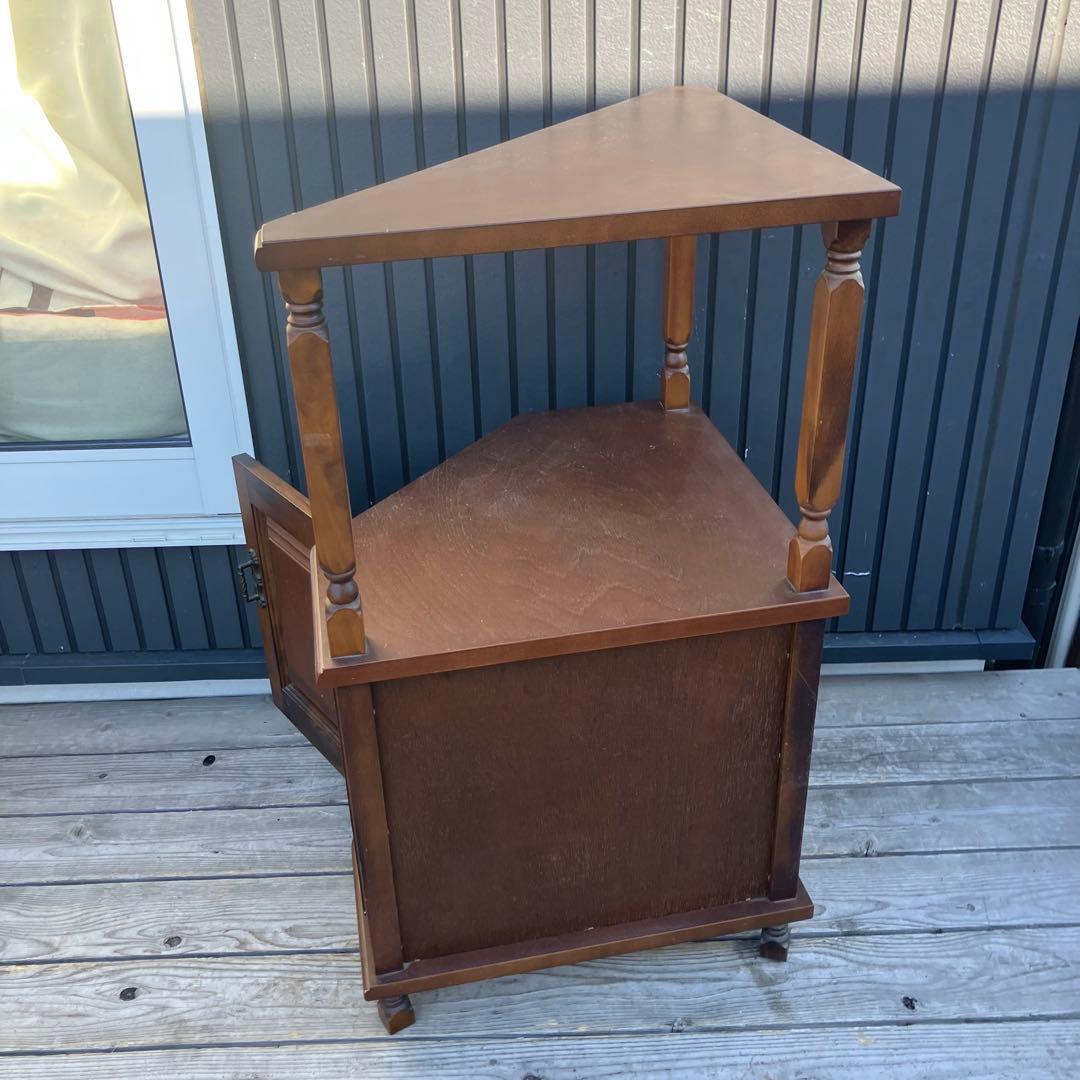 昭和レトロ 木製コールキャビネット コーナーラック 飾り棚 インテリア