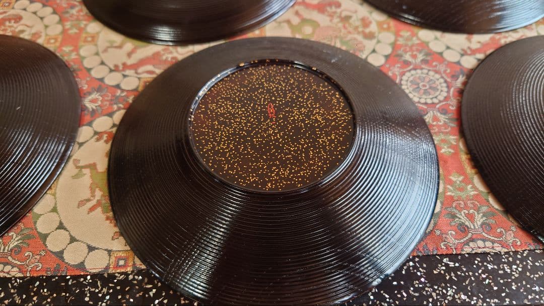 輪島塗り秋草名々菓子皿５客