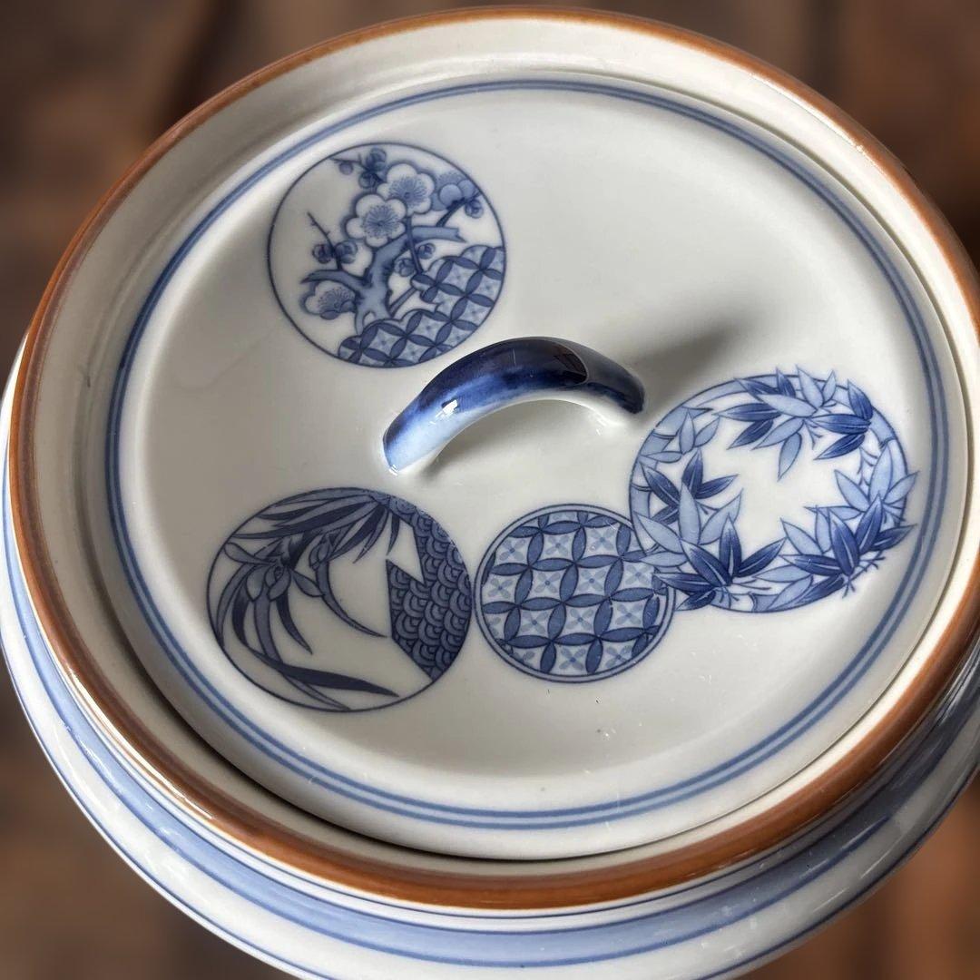 皆具 千古窯造 染付花丸文 水指 建水 蓋置 杓