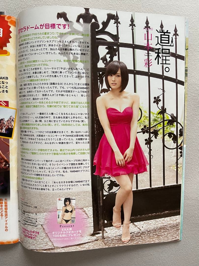 山本彩 直筆サイン入り写真と雑誌セット　当選通知書付き　NMB48 AKB48