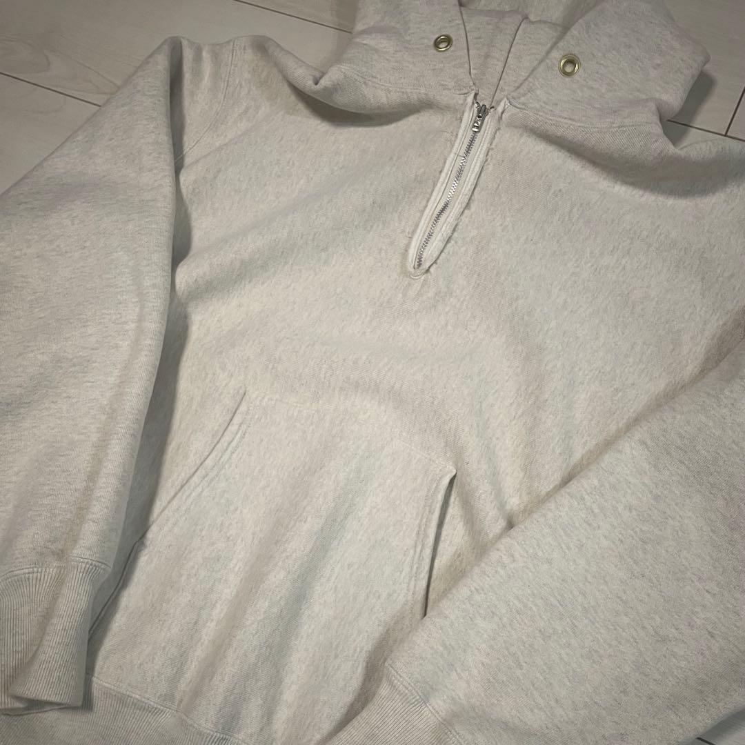 【25ss】A.PRESSE ハーフジップフーディ アイボリー