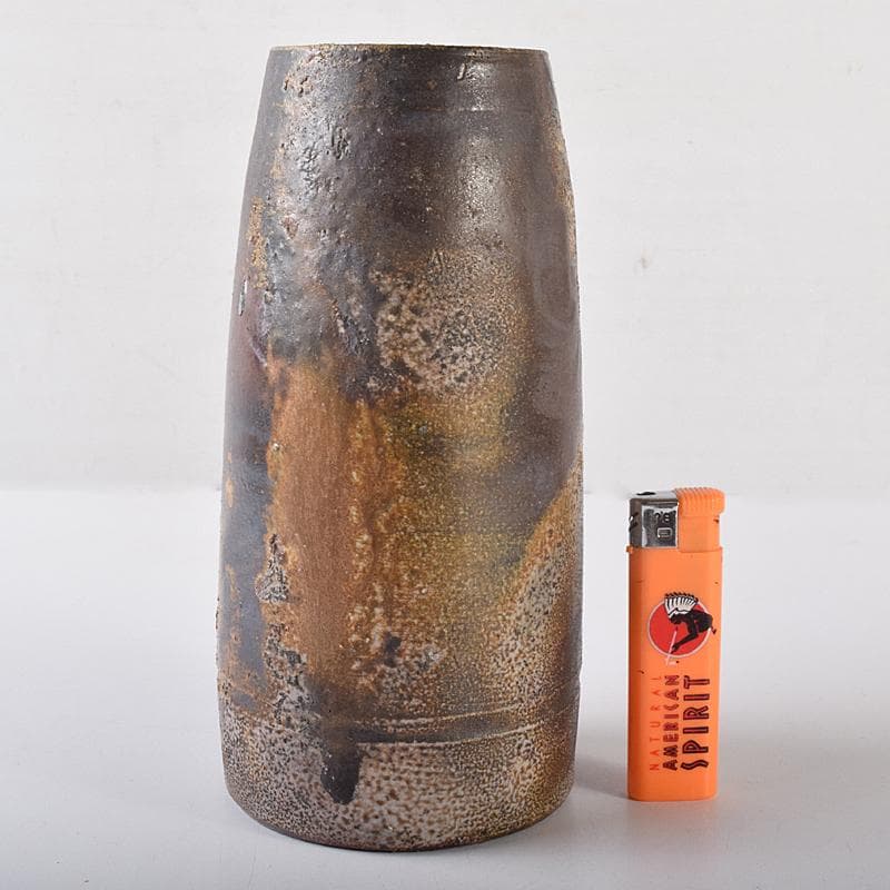 備前焼 人間国宝 金重陶陽作 花入 共箱 D R7820