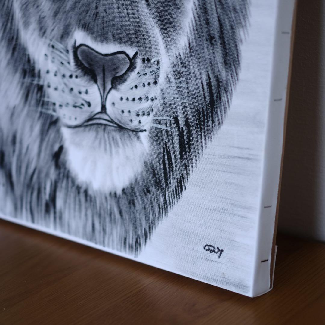現代アート　虎　刺繍画　絵画　キャンバス