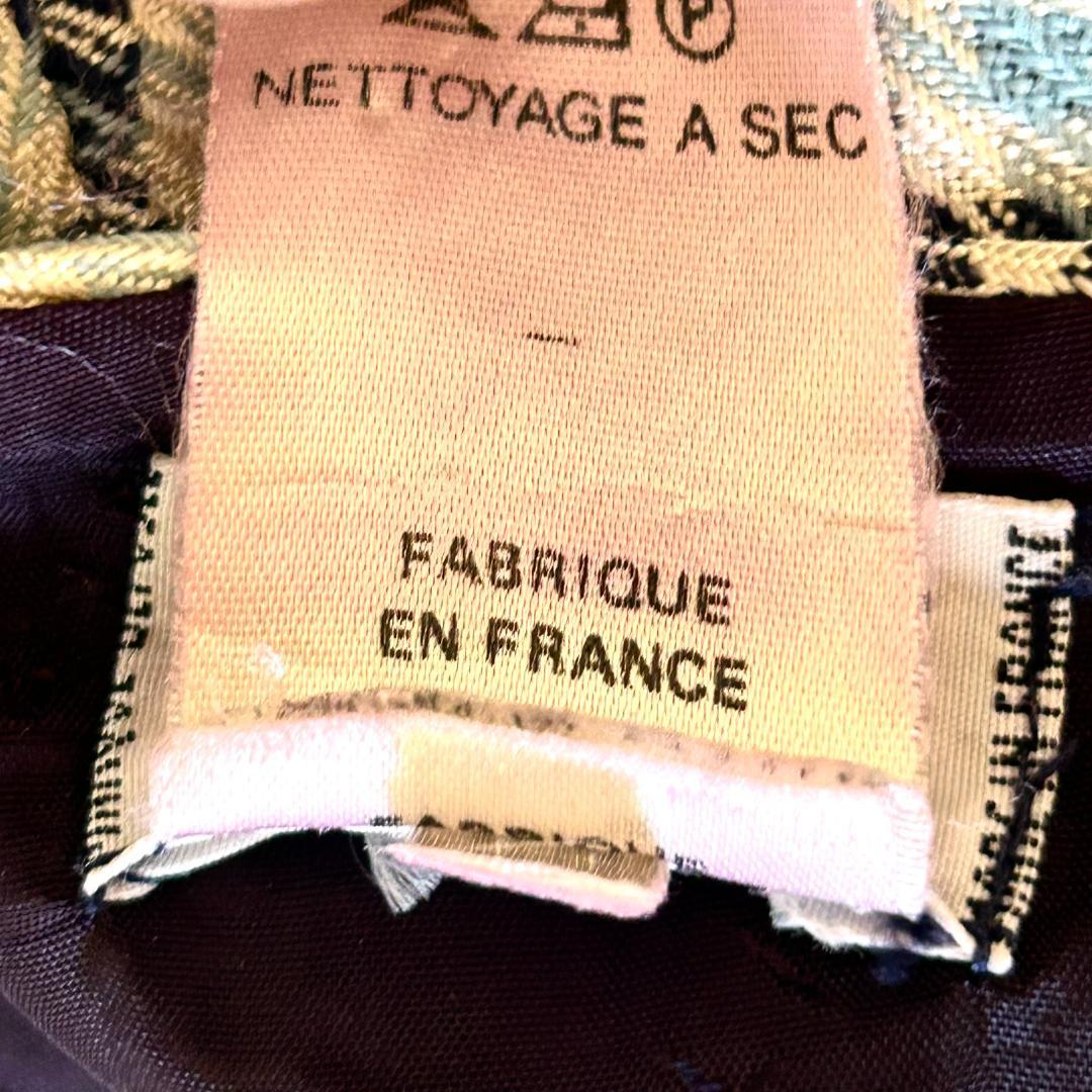 希少　セリーヌ　スカート　L　チェック　フレア　トリオンフ　プリーツ　膝丈