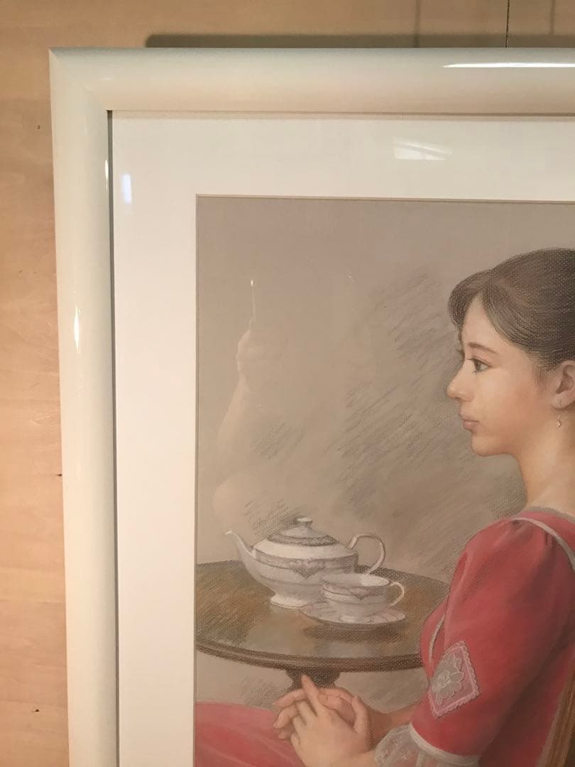 徳田宏行　「午後」　パステル画２０号　画面右下・作品裏に本人直筆サイン有り