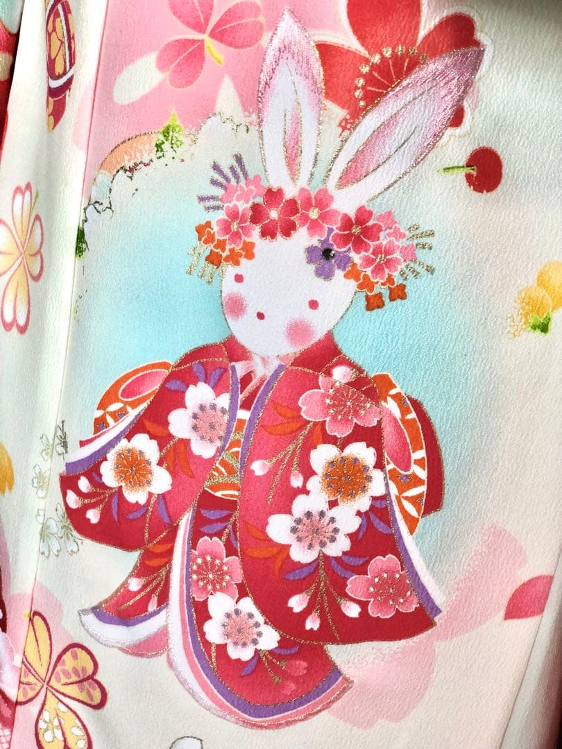 【式部浪漫】七五三　ブランド　7歳　刺繍　着物　作り帯　セット　日本製　女の子