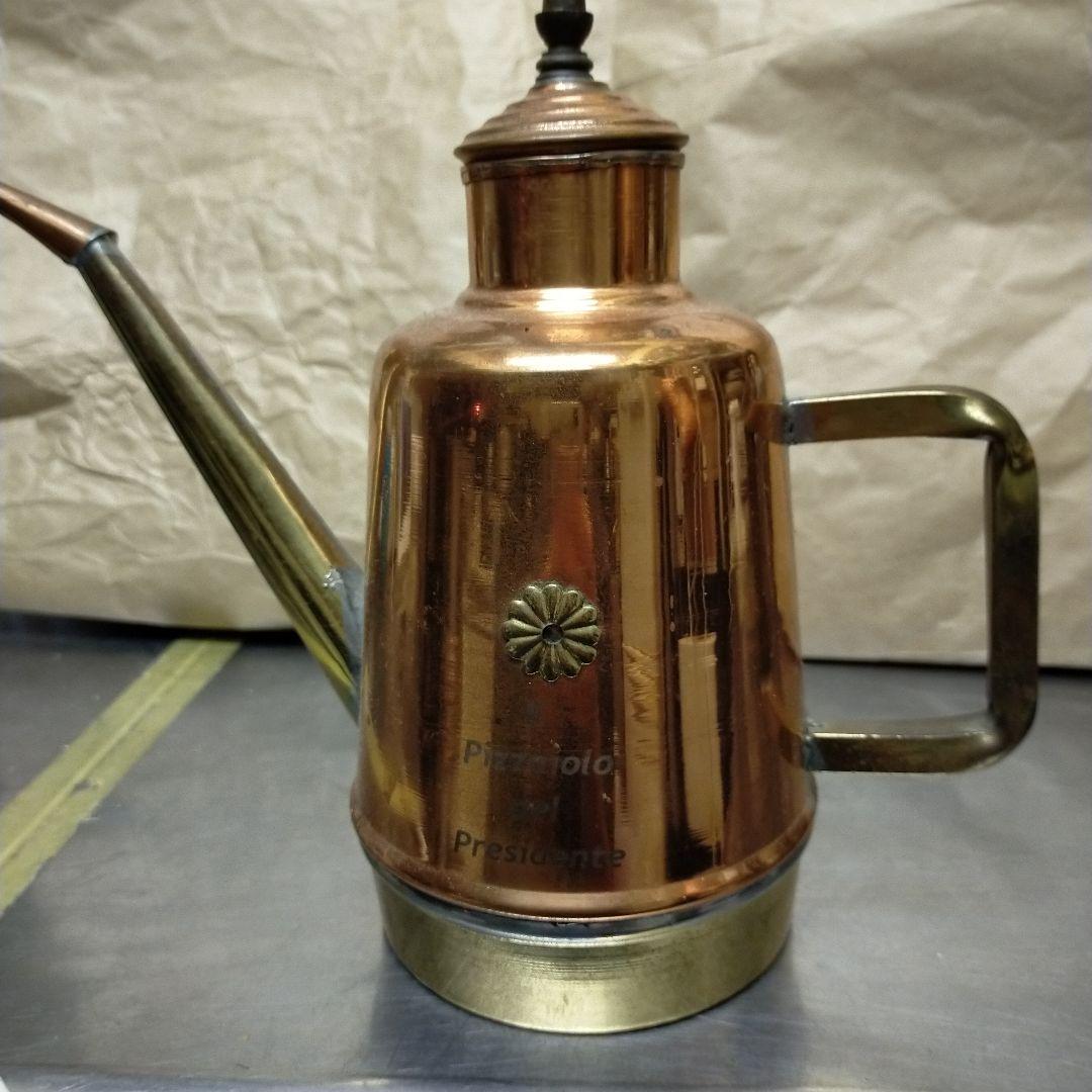 ヴィンテージ 銅製オイル缶　イタリア 大、小セット　オリーブオイル入れ ヴィンテージ 銅製オイル缶 イタリア 大、小セット オリーブオイル入れ