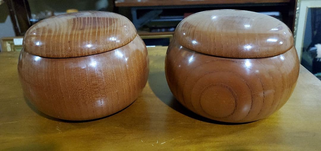 天然銘木碁器 碁筒 けやき