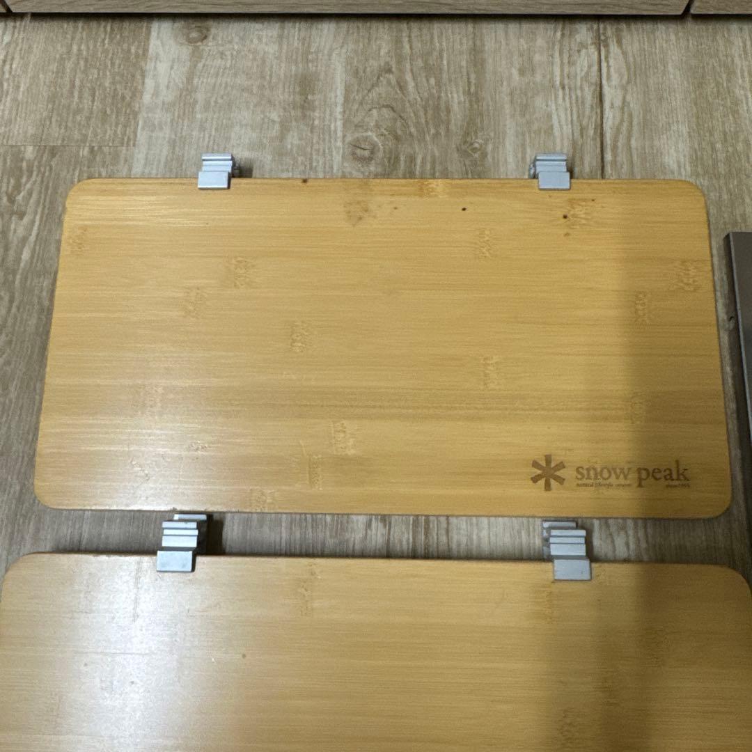 スノーピーク スライドトップハーフ竹 2枚 ステンレストレー 1枚