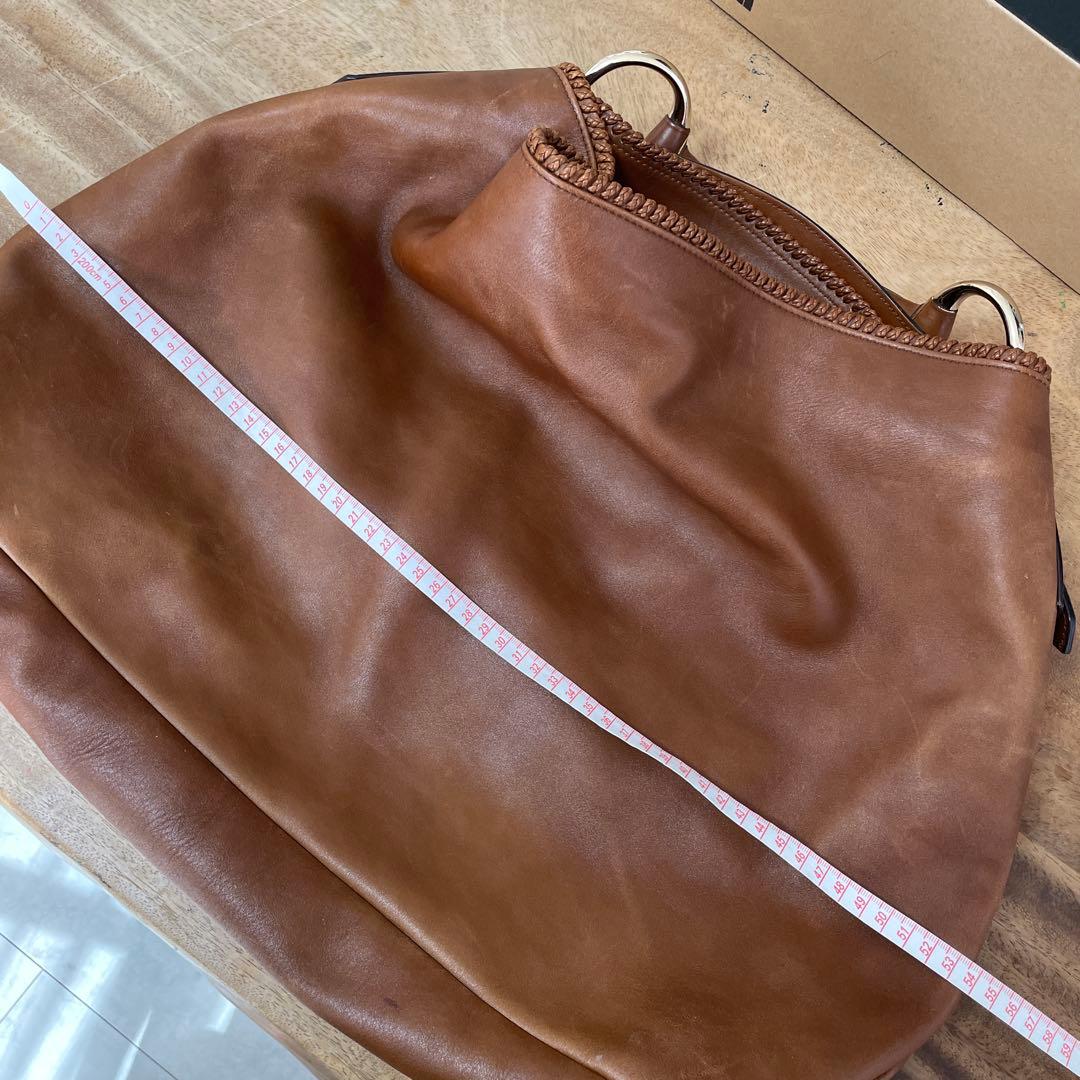 グッチ　ブラウンレザーショルダーバッグ