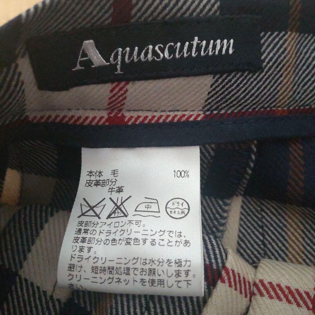 デ*ン様 【匿名発送】Aquascutum チェック柄ラップスカート レザー付き
