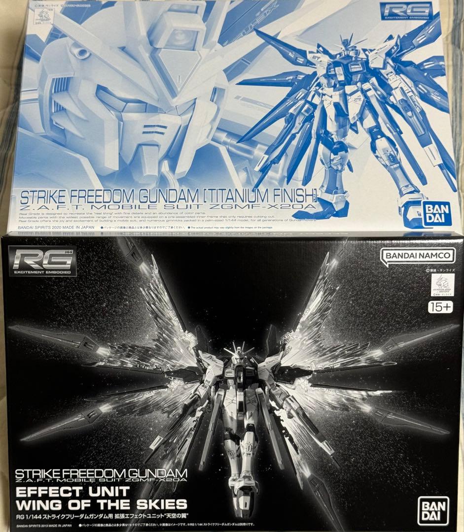 RG 1/144 ストライクフリーダム（チタニウムフィニッシュ）&光の翼