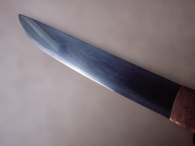 日本刀残欠マスターナイフNo.3 鉄英慎 黒鞘