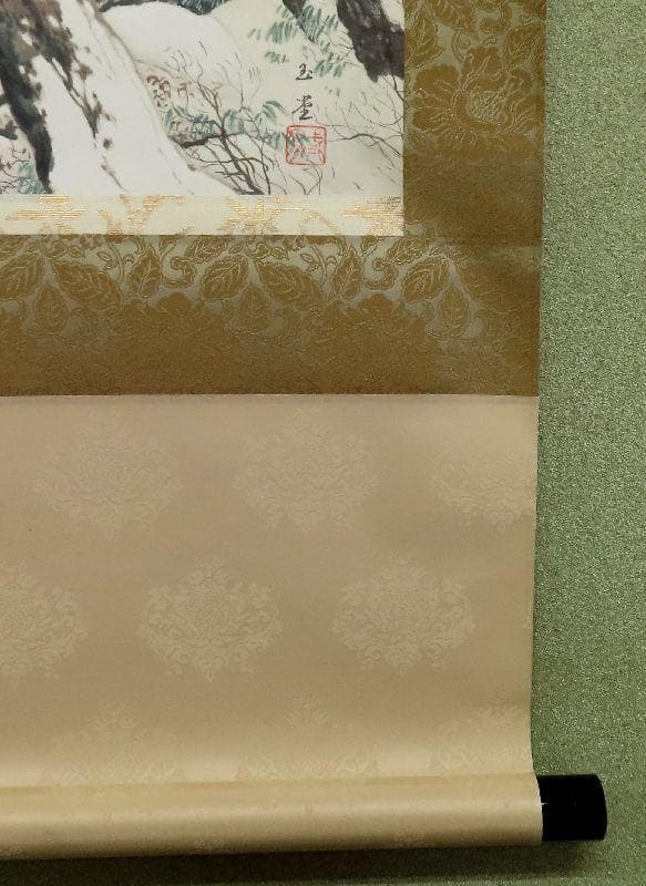 掛軸 川合玉堂筆 深林宿雪 リトグラフ 限定250部 大幅 掛け軸 掛軸掛け軸