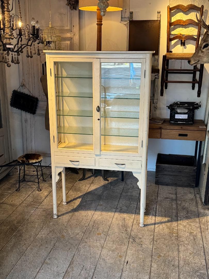 ケビント ドクターキャビネット ガラスショーケース アンティーク 医療