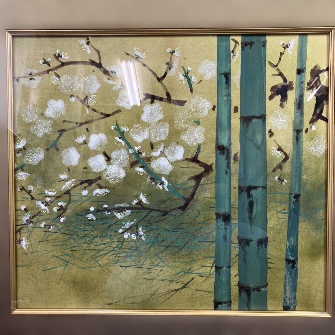 日本画　水島裕「早春　共シール」