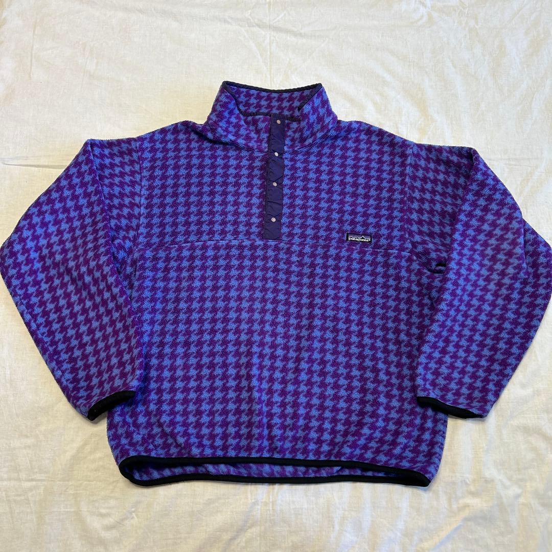千鳥格子 レアカラー patagonia snap- T 総柄 ヴィンテージ - メルカリ