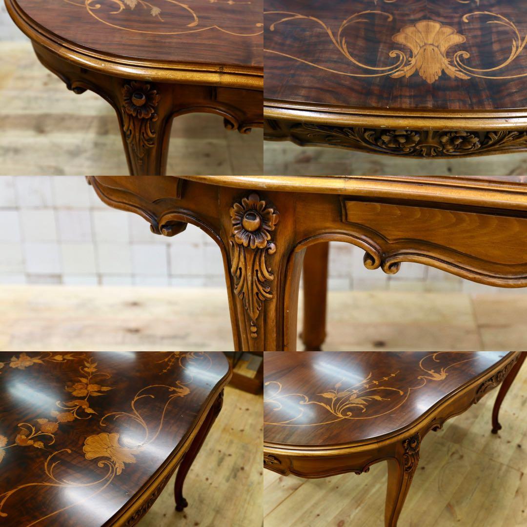 GMHH470○イタリア製 最高級 象嵌細工 ダイニングテーブル 食卓テーブ