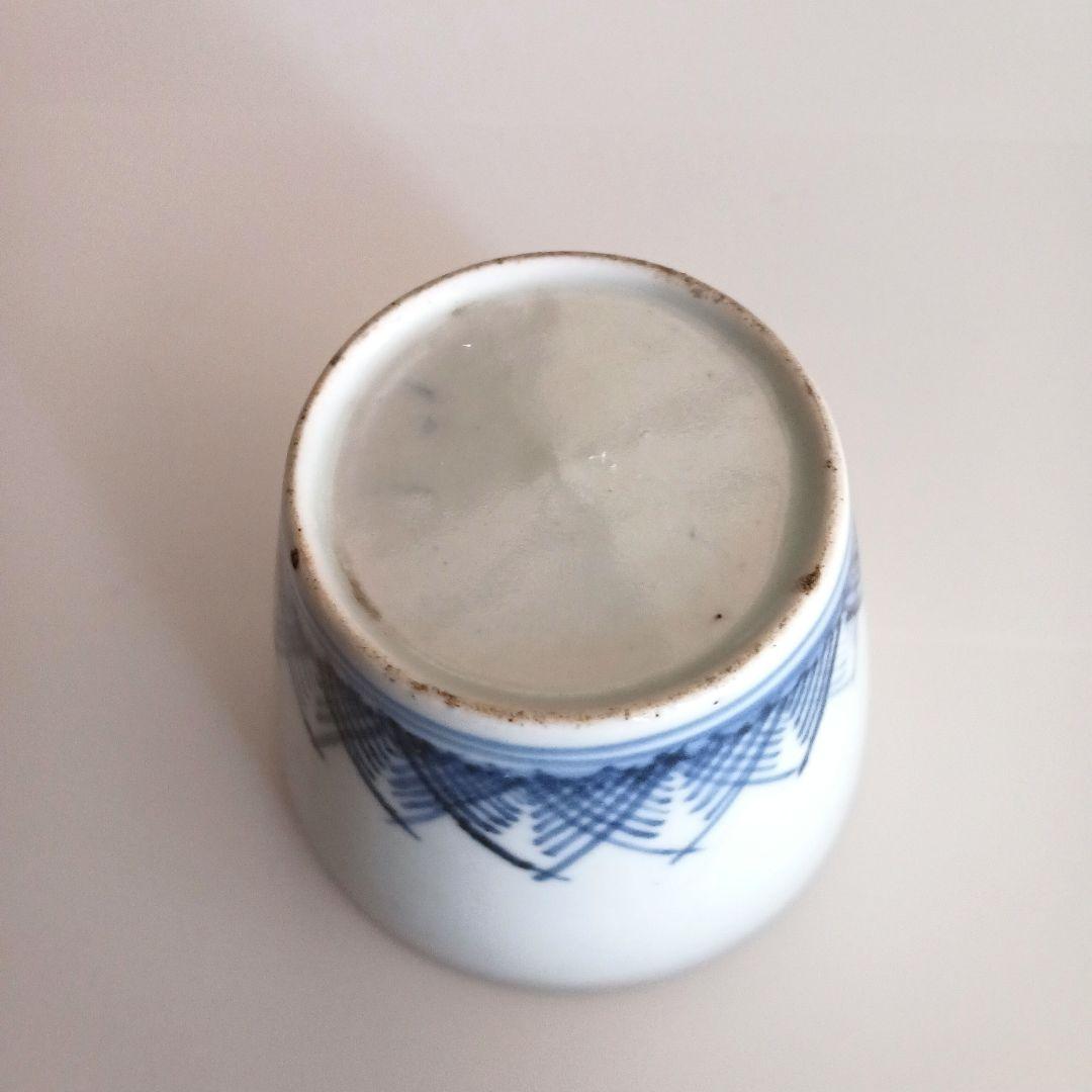 古伊万里　交叉草文図猪口　　江戸