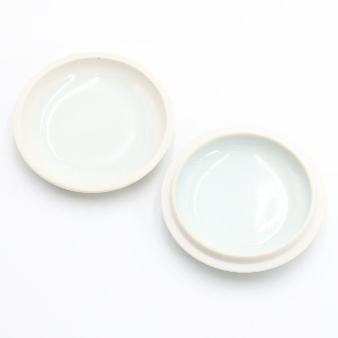 二代 諏訪蘇山作 染付牡丹香合 共箱 茶道具　C156　1F14