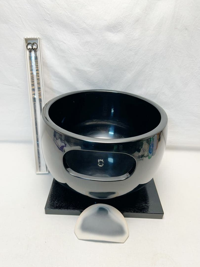 ⭐️完成品⭐️ ほぼ未使用 茶道具 崇雲造 黒真塗 眉風炉 土風炉 陶印