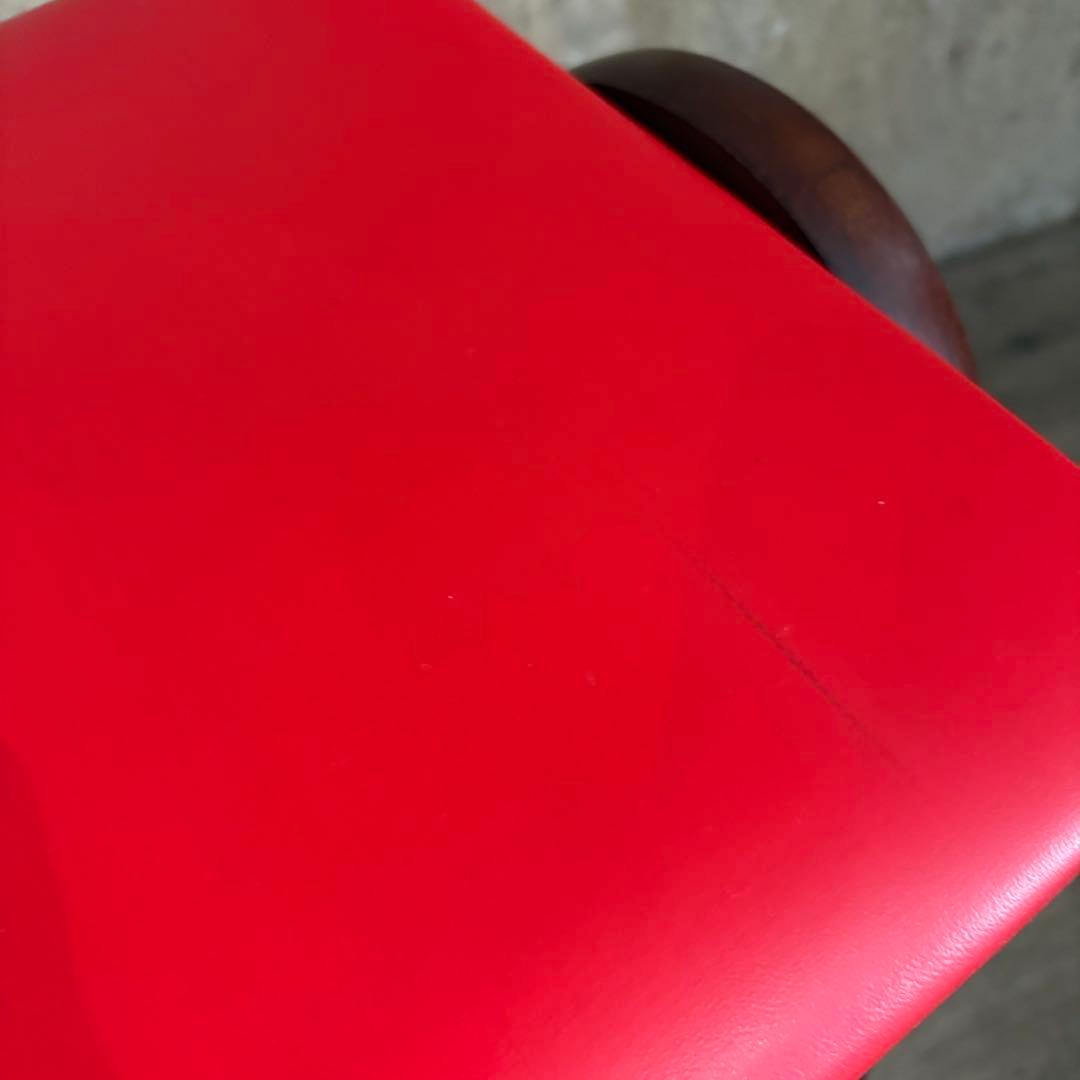 秋田木工　スタッキングスツール　レッド　剣持勇　曲木　①