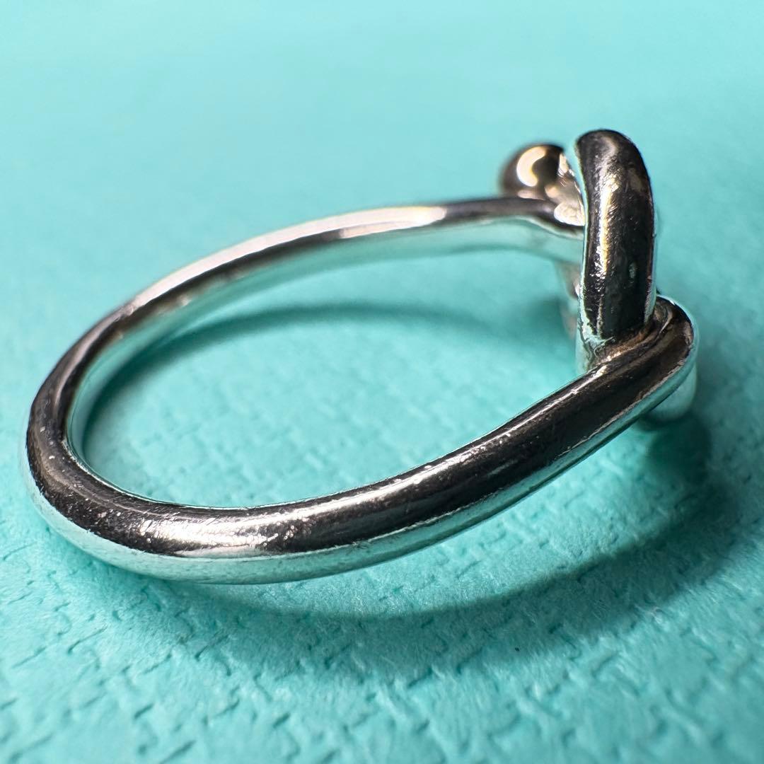 【美品】約12号 ティファニーラブノットリングSV925金750