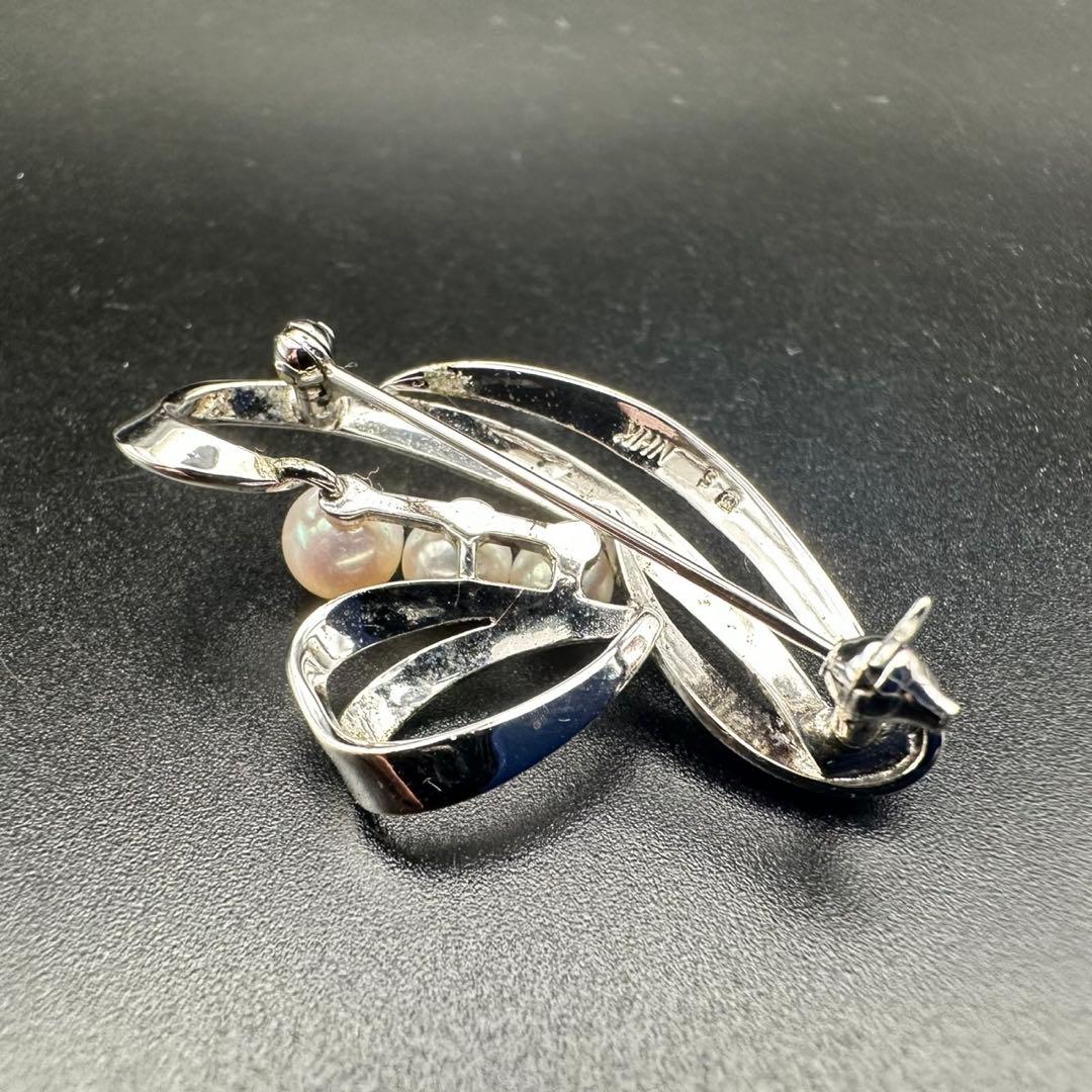 極美品✨ MIKIMOTO ミキモト パール ブローチ ロゴ 刻印 1466