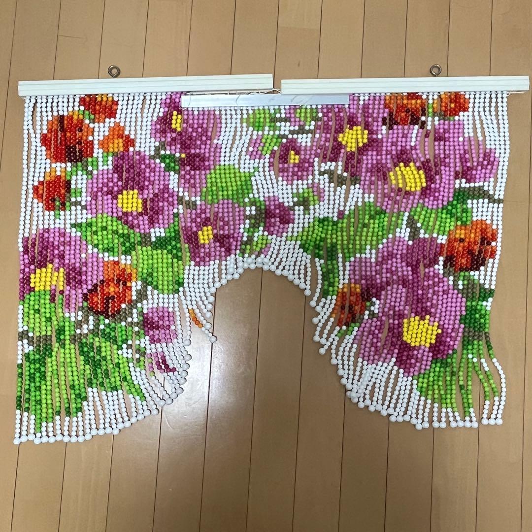 スキルスクリーン 野いちご 制作済み ビーズのれん レトロポップ 昭和