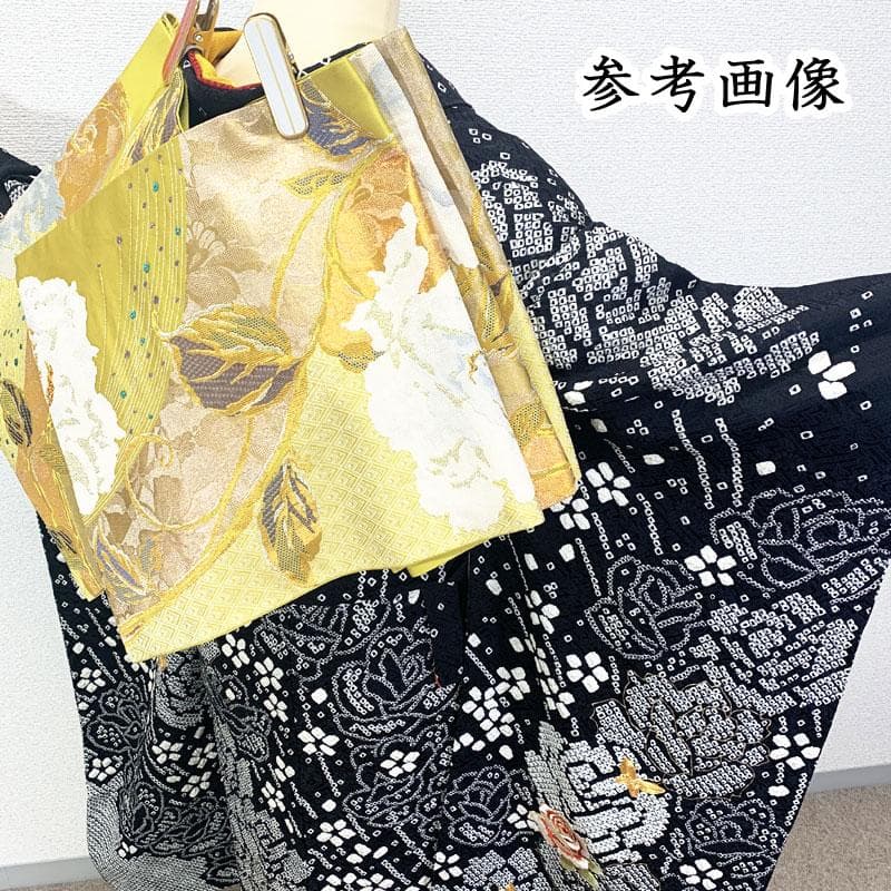 506z22☆中振袖 総絞り 小柄な方にも 刺繍☆美品 成人