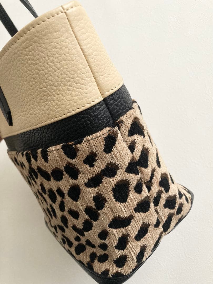 未使用 WAKO 銀座和光 ハンドバッグ アニマル柄 ファー レザー シボ革