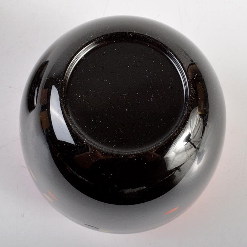 茶道具　平安　熊谷秀穂作　雪月花蒔絵　螺鈿装飾　黒内朱　中棗　共箱　V　6306