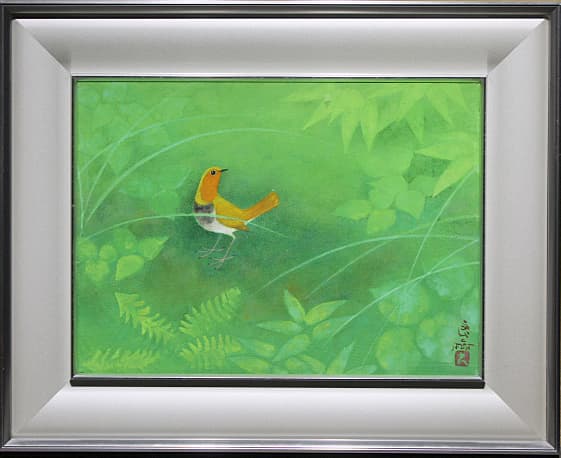 野々内良樹【駒鳥】 日本画 8号